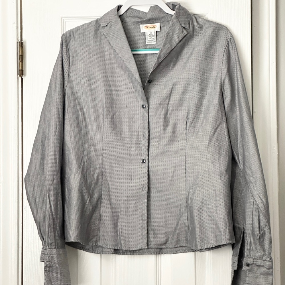 Talbots Classic Gray Button-Down Shirt